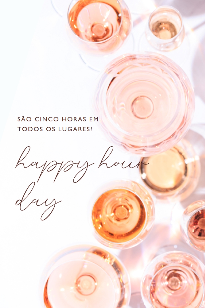 Happy hour das cinco horas white modern-simple