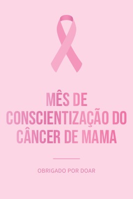 Mês de Conscientização do Câncer de Mama pink modern-simple