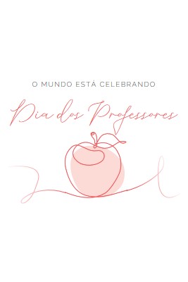 Dia do Professor red whimsical-line