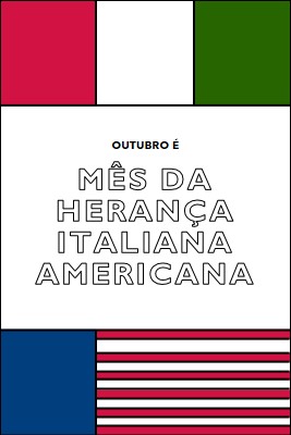 Mês da herança italiana americana white vintage-retro