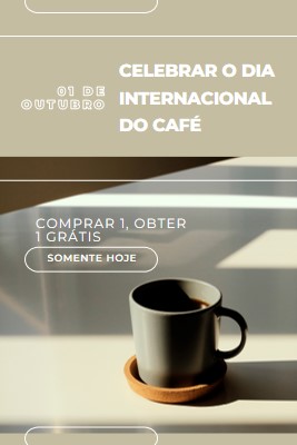 Celebrar o dia internacional do café brown modern-geometric-&-linear