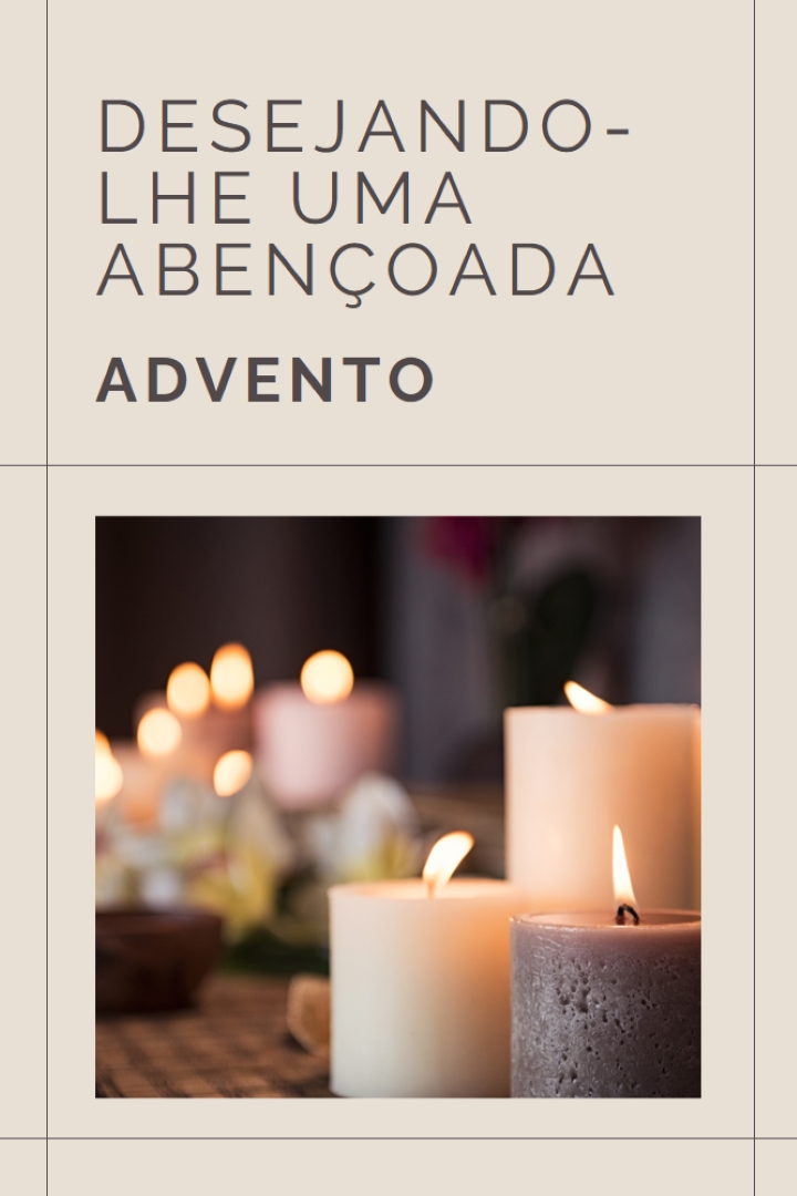 Desejando-lhe um Advento abençoado brown modern-geometric-&-linear