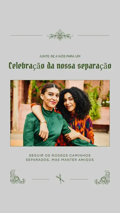 Celebrar o nosso divórcio gray vintage,illustration