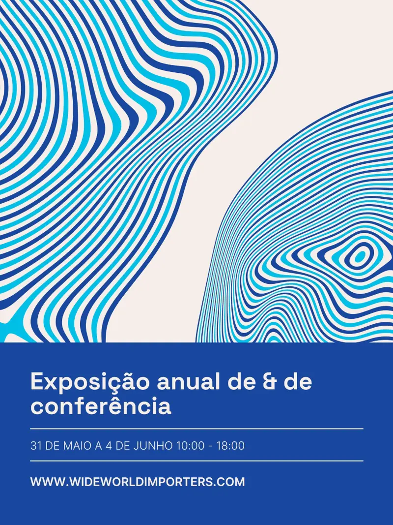 Pôster de evento geométrico em negrito blue abstract,artistic,modern,waves