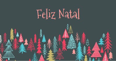 Feliz Natal green whimsical-line