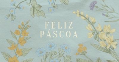 Desejos de Páscoa blue vintage-botanical