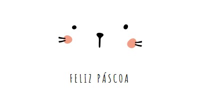 Feliz Páscoa, coelhinho white whimsical-line