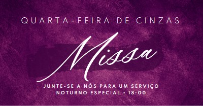 Missa de Quarta-feira de Cinzas purple modern-simple