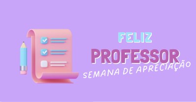 Semana de Apreciação do Professor purple whimsical-color-block