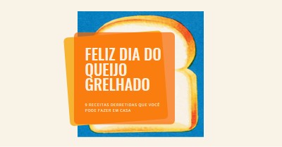 Feliz Dia do Queijo Grelhado orange modern-bold