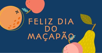 Feliz Dia do Maçapão blue whimsical-line