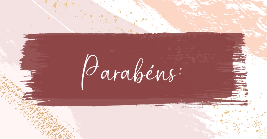 Parabéns simples pink organic-simple