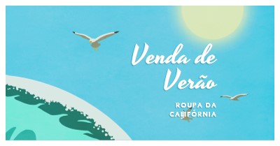 Anúncio de venda de verão blue vintage-retro