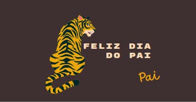 Feliz Dia dos Pais, pai brown whimsical-color-block