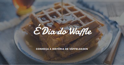 É Dia do Waffle blue modern-simple