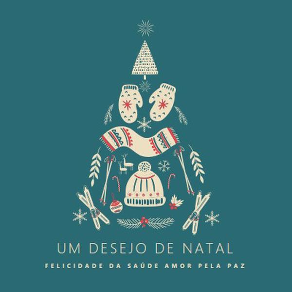 Tudo o que quero para o Natal green modern-simple