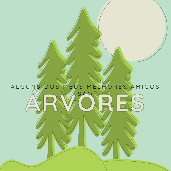 Retiro de floresta green whimsical-line