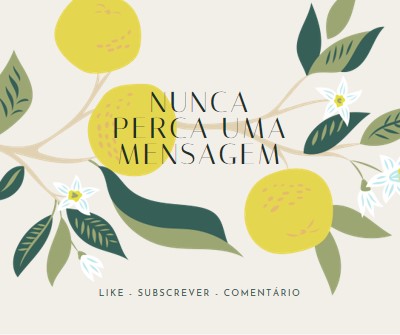 Nunca perca uma mensagem gray vintage-botanical