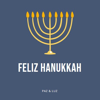 Hanukkah Sameach blue modern-simple