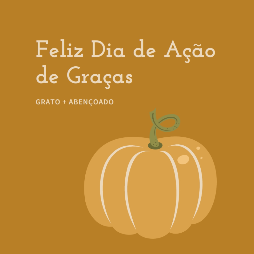 Grato e abençoado brown whimsical-line