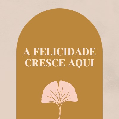 A felicidade cresce aqui gray organic-boho