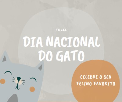 Feliz Dia Nacional do Gato gray organic-simple