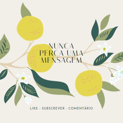 Nunca perca uma mensagem gray vintage-botanical