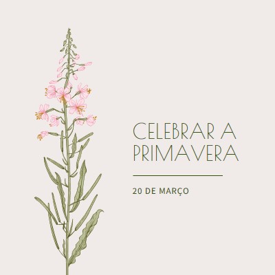 Celebrar a primavera white vintage-botanical