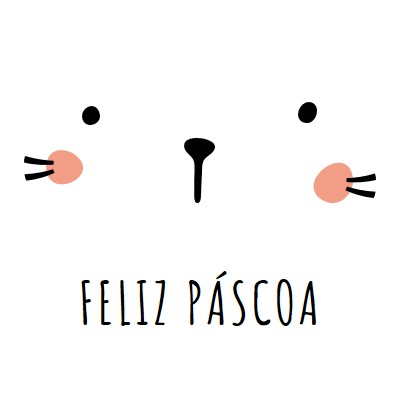 Feliz Páscoa, coelhinho white whimsical-line