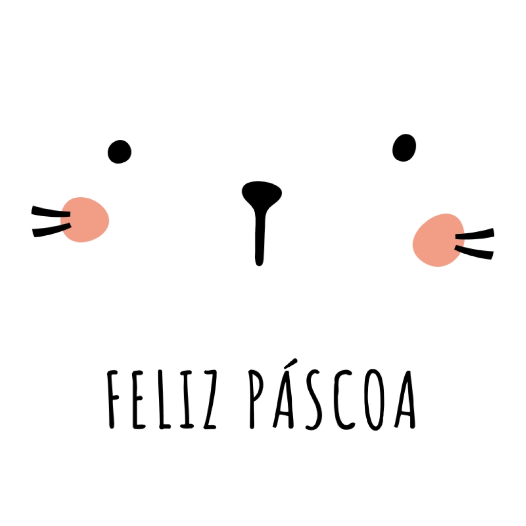 Feliz Páscoa, coelhinho white whimsical-line