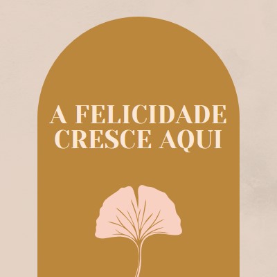 A felicidade cresce aqui gray organic-boho