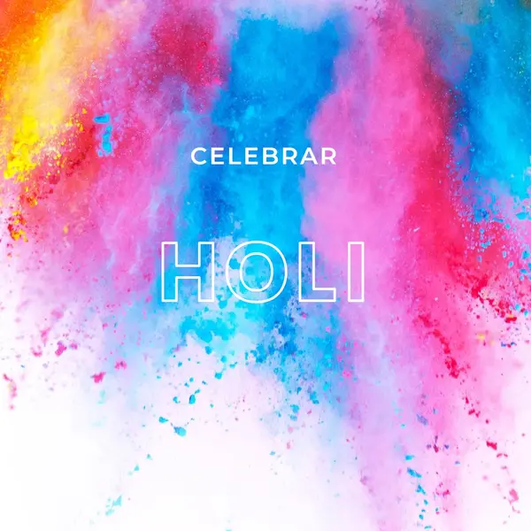 Feliz Holi white modern-bold