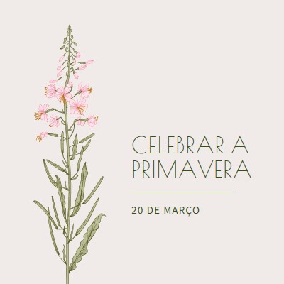 Celebrar a primavera white vintage-botanical