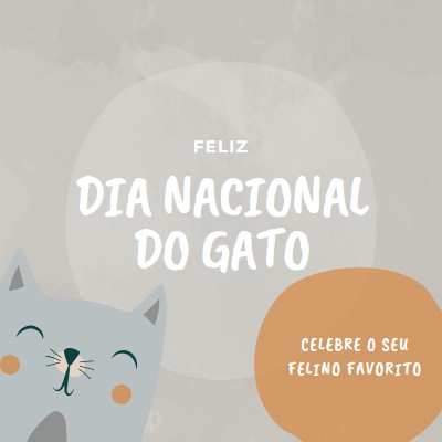 Feliz Dia Nacional do Gato gray organic-simple