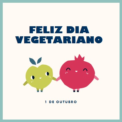 Feliz Dia do Vegetariano white whimsical-line