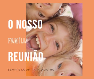 Diversão em família orange modern-bold