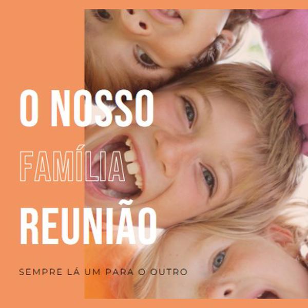 Diversão em família orange modern-bold