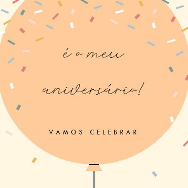 Vamos celebrar o meu aniversário yellow whimsical-line