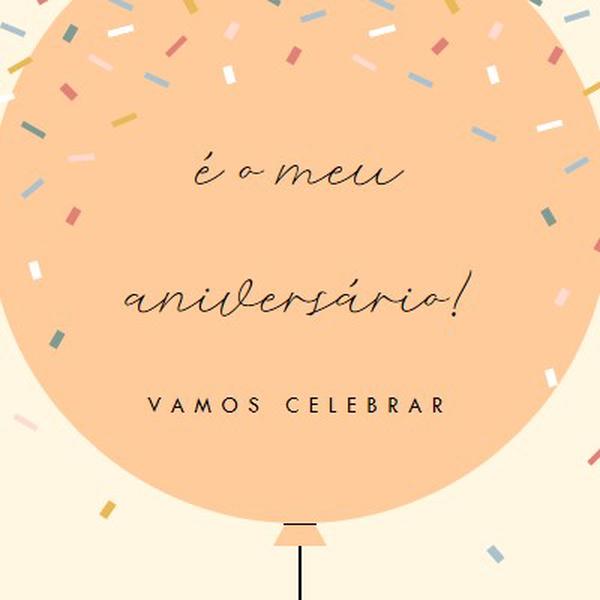 Vamos celebrar o meu aniversário yellow whimsical-line