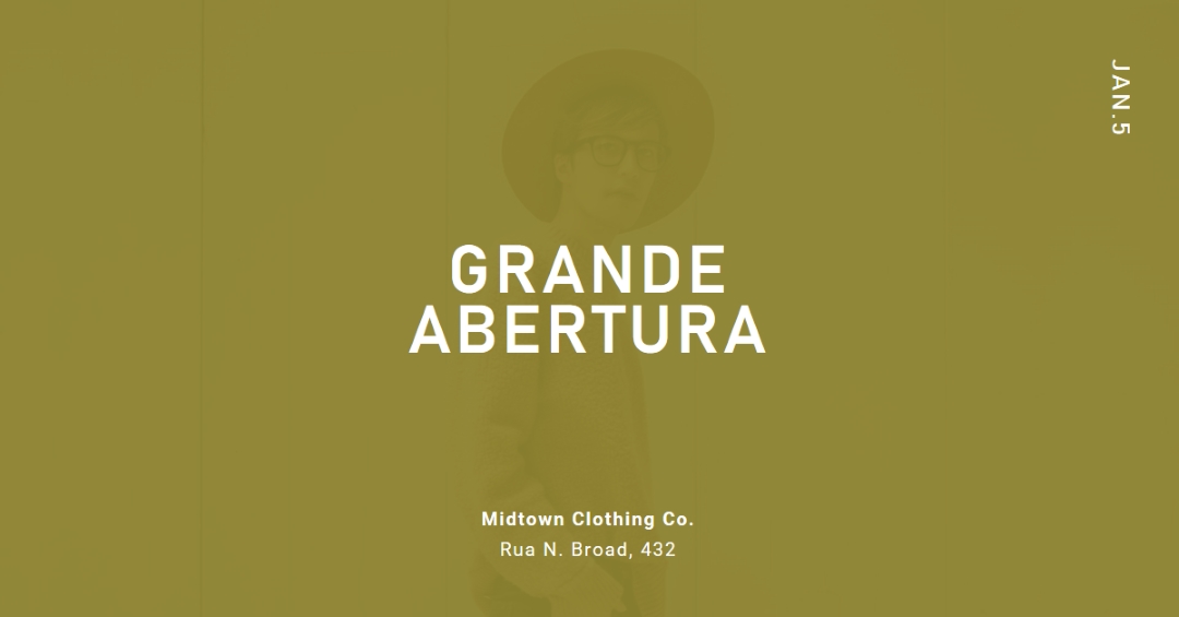 Grande abertura da loja de roupa green modern-bold