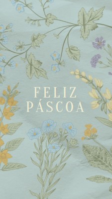 Desejos de Páscoa blue vintage-botanical