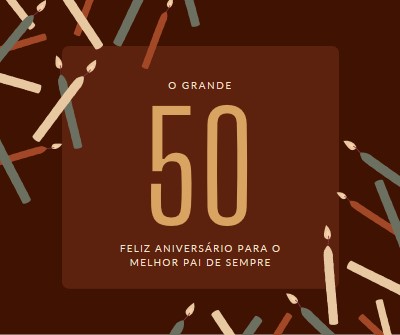 Feliz 50º aniversário brown modern-simple