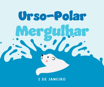 Feliz Dia do Mergulho do Urso Polar blue whimsical-color-block