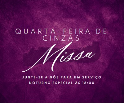 Missa de Quarta-feira de Cinzas purple modern-simple