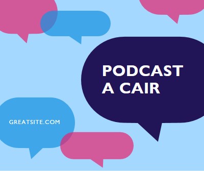 Podcast a cair agora blue modern-color-block