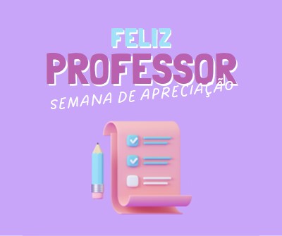 Semana de Apreciação do Professor purple whimsical-color-block