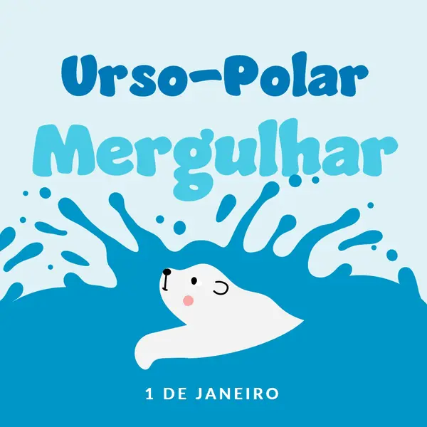 Feliz Dia do Mergulho do Urso Polar blue whimsical-color-block