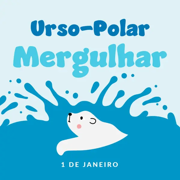 Feliz Dia do Mergulho do Urso Polar blue whimsical-color-block