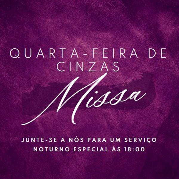 Missa de Quarta-feira de Cinzas purple modern-simple