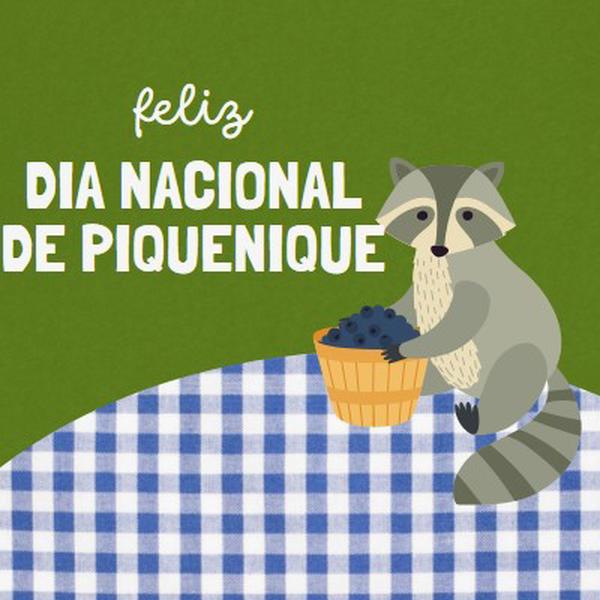 Feliz Dia Nacional do Piquenique green whimsical-color-block